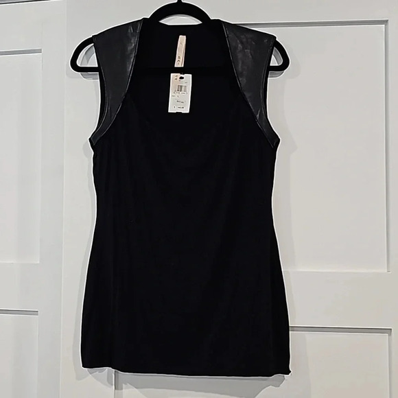 Anthropologie Tops - NWT Bailey44 by Anthropology Vegan Leather and Rayon sleeveless top sku0044